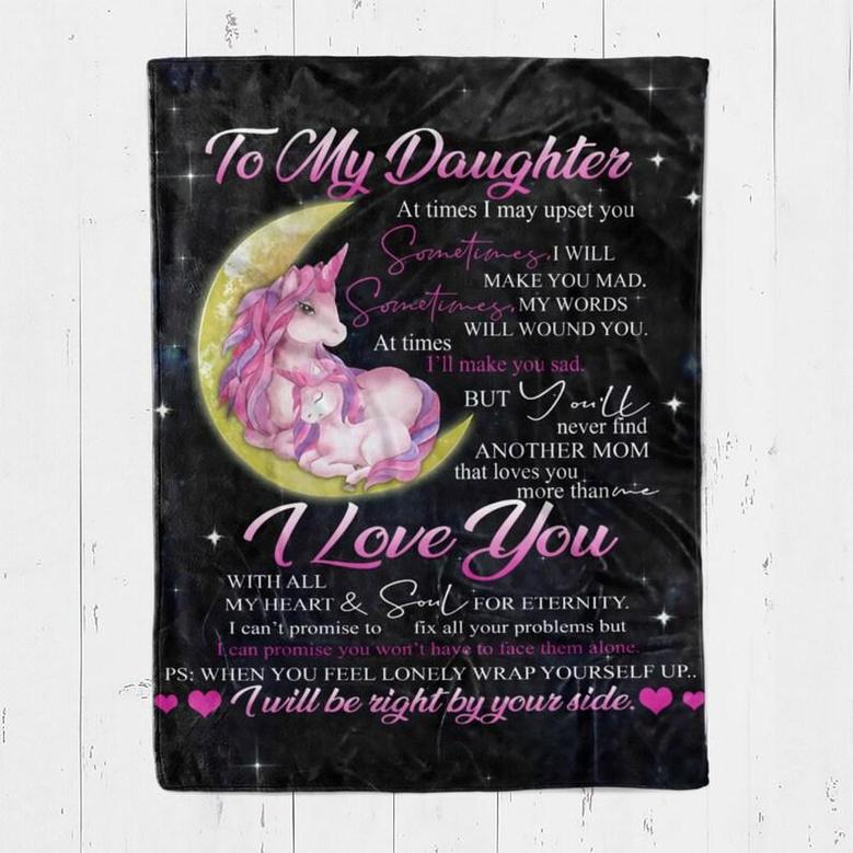Personalized To My Daughter I Love You Unicorns| Fleece Sherpa Woven Blankets| Gifts For Daughter