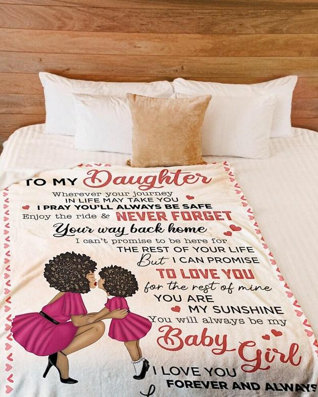 Personalized To My Daughter Never Forget Your Way Back Home| Fleece Sherpa Woven Blankets| Gifts For Daughter