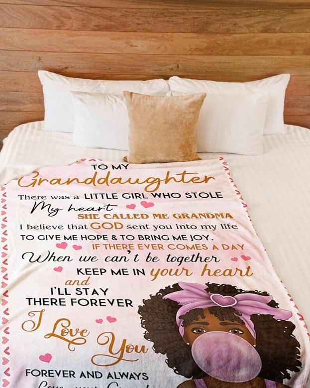 Personalized To My Granddaughter Keep Me In Your Heart Love From Grandma| Fleece Sherpa Woven Blankets| Gifts For Granddaughter