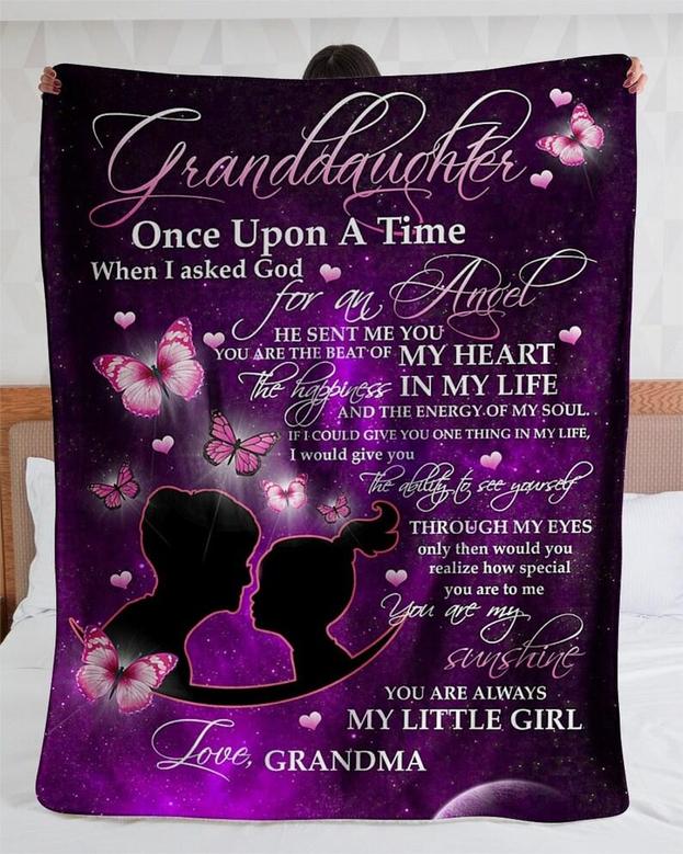 Personalized To My Granddaughter Love From Grandma| Fleece Sherpa Woven Blankets| Gifts For Granddaughter