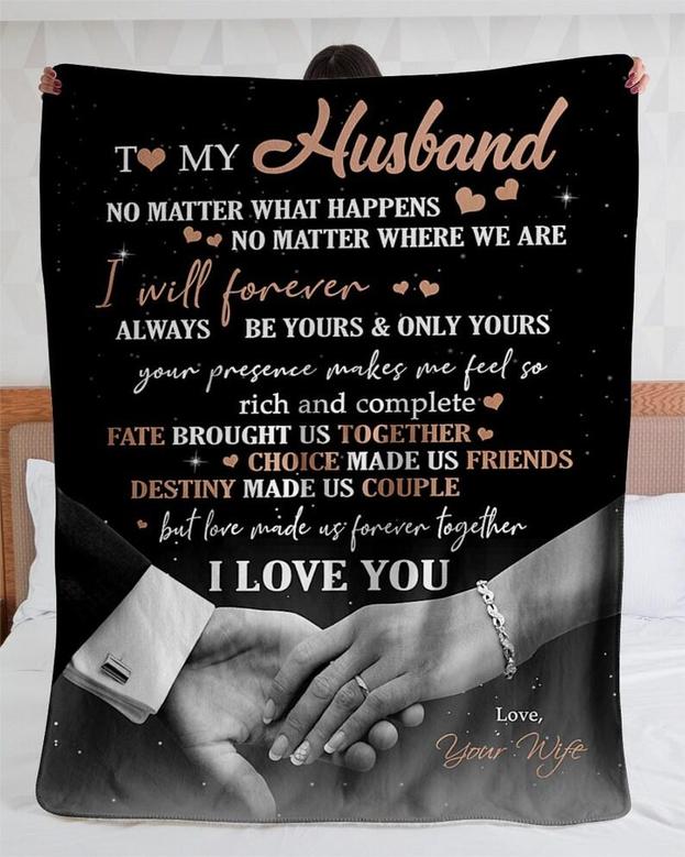 Personalized To My Husband Destiny Made Us Couple| Fleece Sherpa Woven Blankets| Gifts For Husband