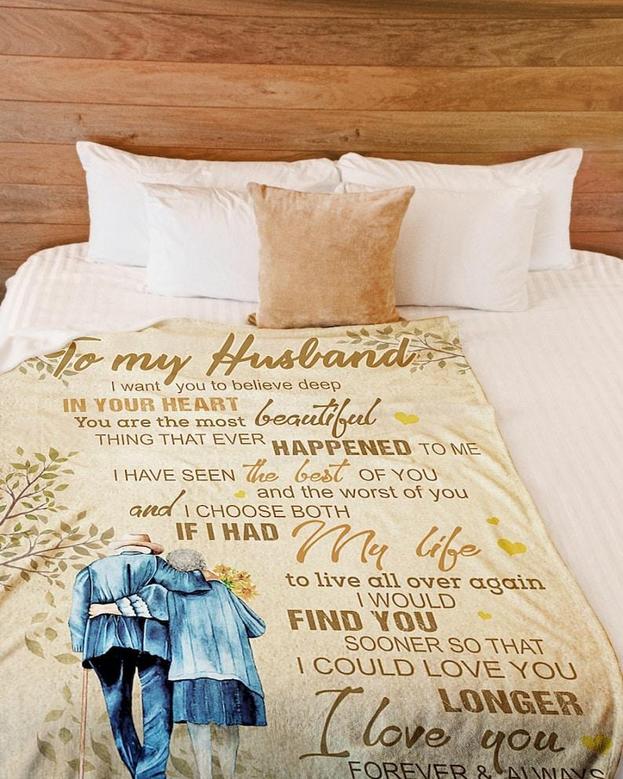 Personalized To My Husband I Love You| Fleece Sherpa Woven Blankets| Gifts For Husband