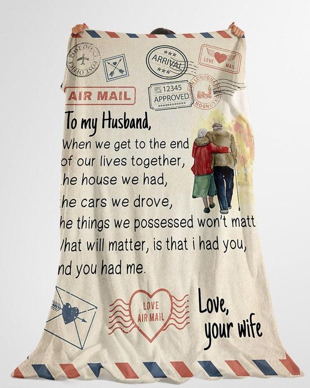 Personalized To My Husband Love Your Wife| Fleece Sherpa Woven Blankets| Gifts For Husband