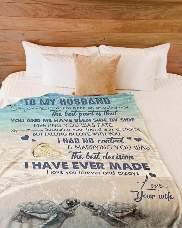 Personalized To My Husband Marrying You Was the Best Decision| Fleece Sherpa Woven Blankets| Gifts For Husband