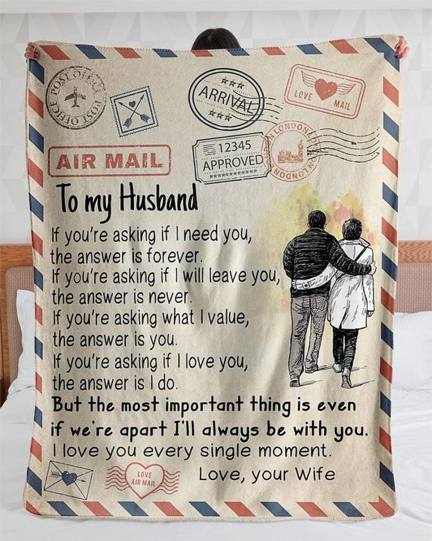 Personalized To My Husband Thank You For Holding My Hand| Fleece Sherpa Woven Blankets| Gifts For Husband