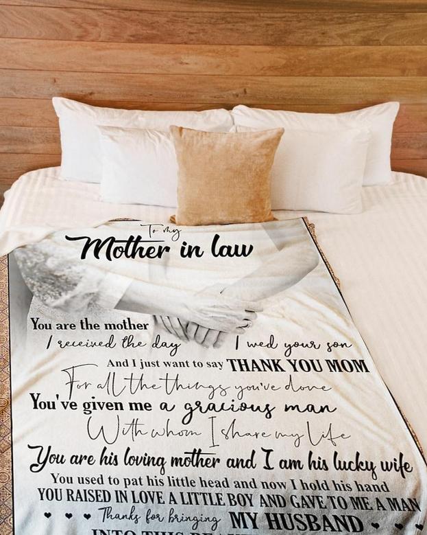 Personalized To My Mother-In-Law Thank You Mom Your Daughter-In-Law| Fleece Sherpa Woven Blankets| Gifts For Mother-In-Law, Christmas Gifts