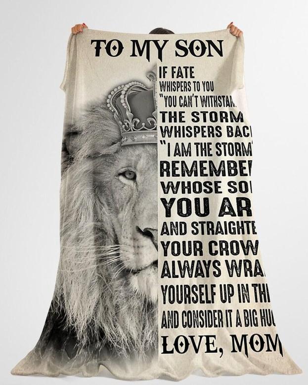 Personalized To My Son Big Hug From Mom| Fleece Sherpa Woven Blankets| Gifts For Son