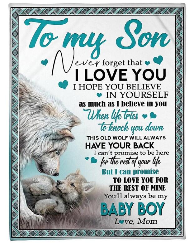 Personalized To My Son I'll Always Have Your Back Love From Mom| Fleece Sherpa Woven Blankets| Gifts For Son|Christmas Gifts
