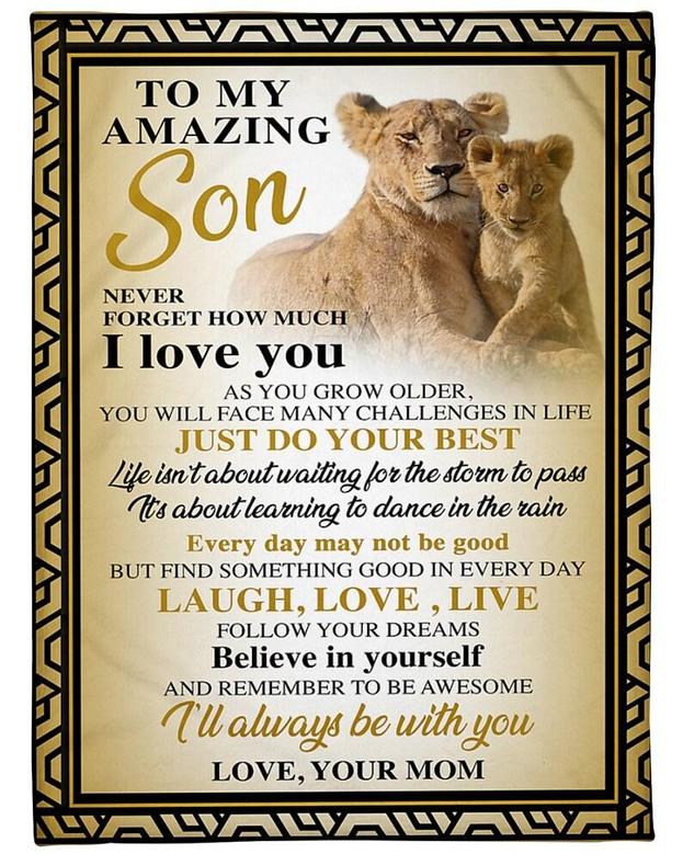 Personalized To My Son Never Forget How Much I Love You Love From Mom| Fleece Sherpa Woven Blankets| Gifts For Son