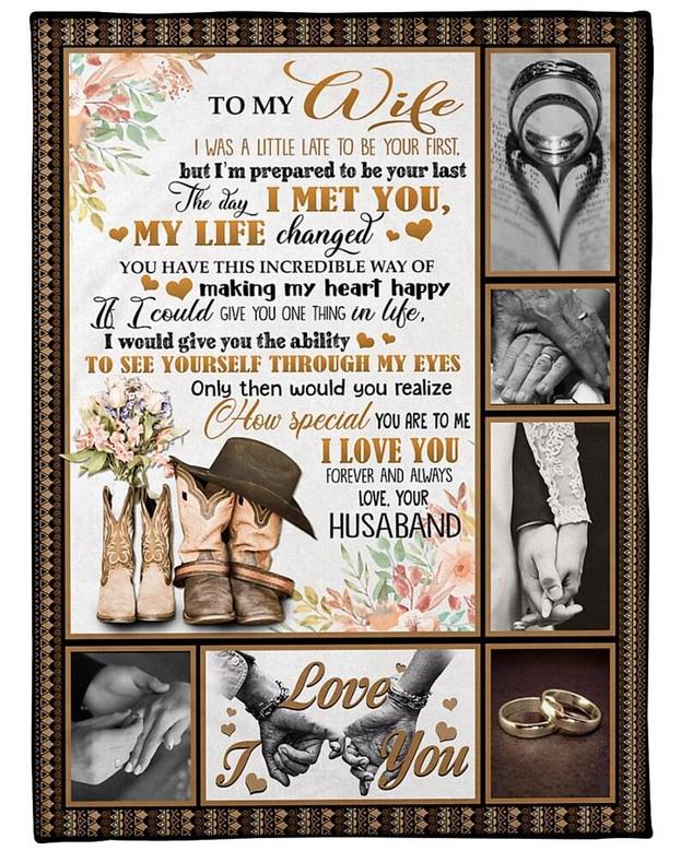 Personalized To My Wife I Love You| Fleece Sherpa Woven Blankets| Gifts For Wife