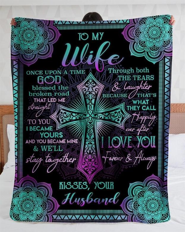 Personalized To My Wife I Love You From Husband| Fleece Sherpa Woven Blankets| Gifts For Wife