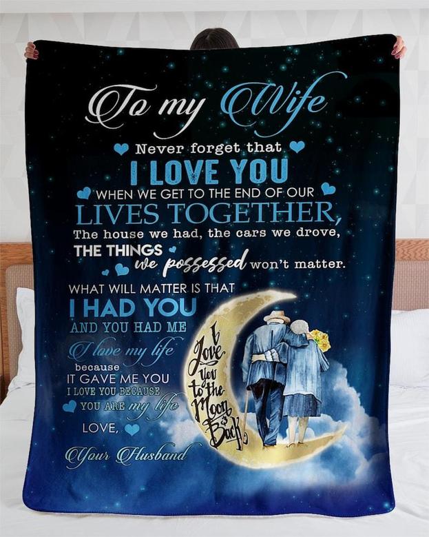 Personalized To My Wife You Are My Life From Husband| Fleece Sherpa Woven Blankets| Gifts For Wife