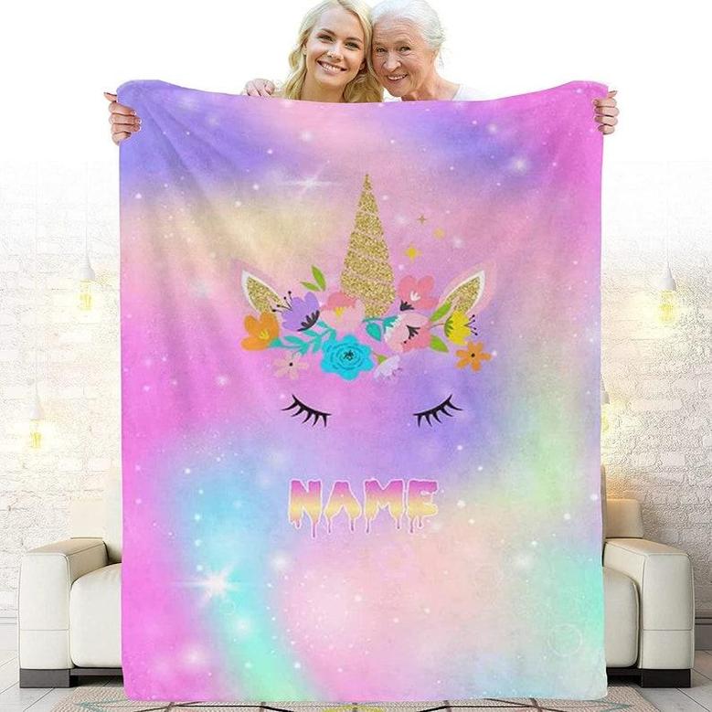 Personalized Unicorn Blankets, Daughter blanket, Granddaughter gifts,gift from Grandma, Mom,Christmas blankets, custom blanket, Nana, Mimi
