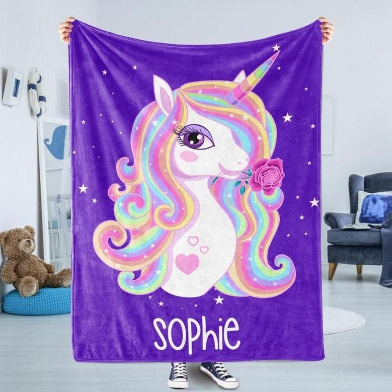 Personalized Unicorn Blankets, Daughter blanket, Granddaughter blanket,gift from Mom, Grandma, Mother and daughter,Christmas blankets