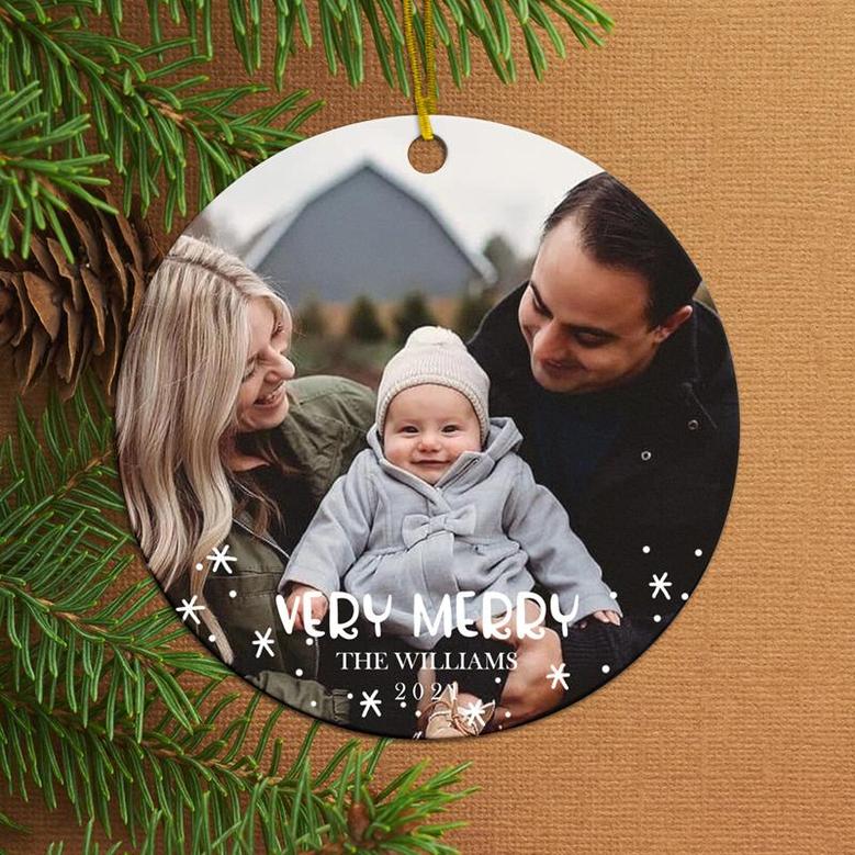 Personalized Very Merry Ornament | Christmas Decor | Gift For Family | Custom Photo Ornament