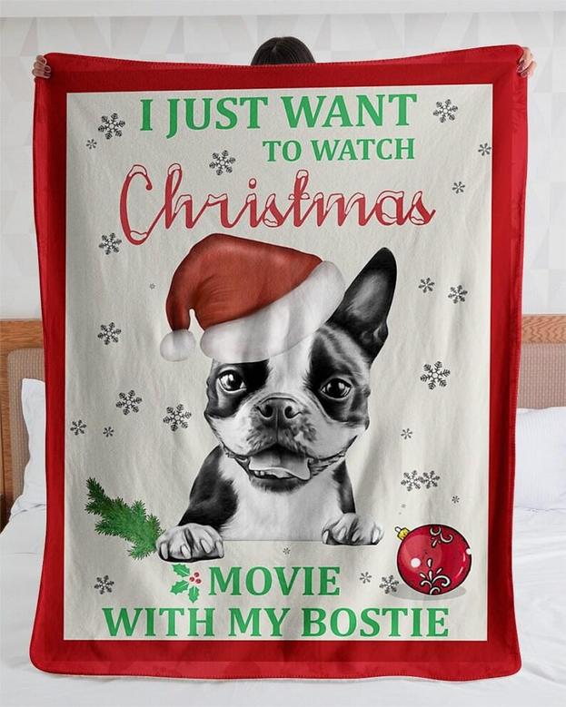 Personalized Watch Christmas Movies With My Pets| Fleece Sherpa Woven Blankets| Gifts For Dog Lovers| Gifts For Pet Lovers