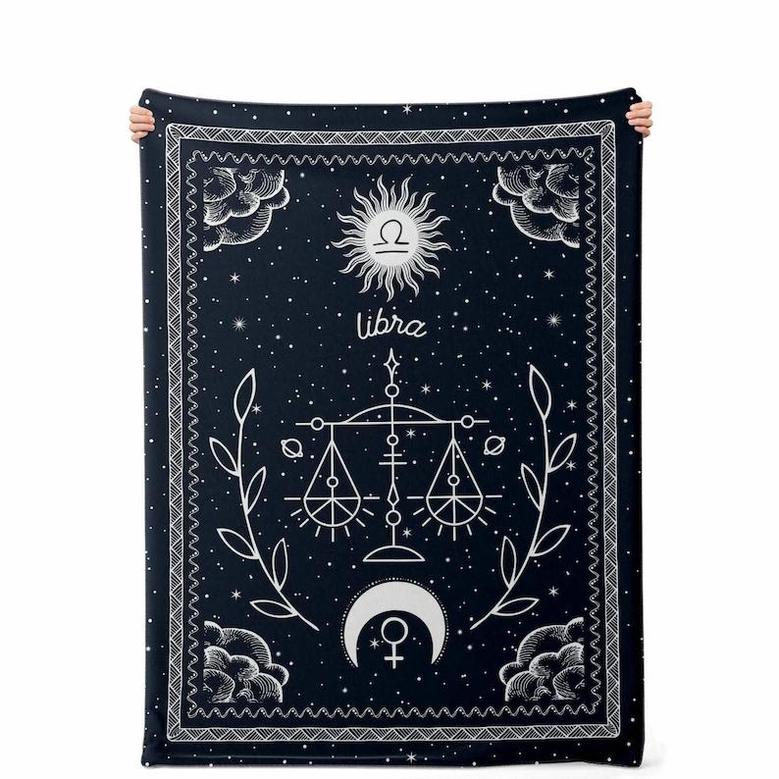 Personalized Zodiac Blanket| Fleece Sherpa Woven Blankets| Horoscope Astrology Gift- Custom Birthday Gifts