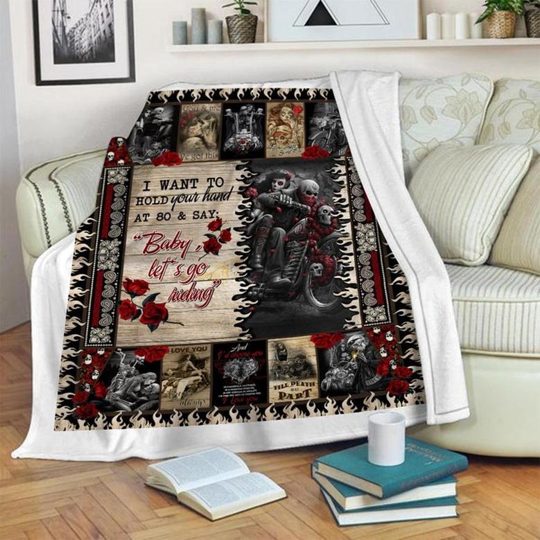 Racing Couple Baby Let's Go Riding Blanket, Mother's Day Gifts, Christmas Gift For Him Her, Anniversary Gift, Couple Blanket