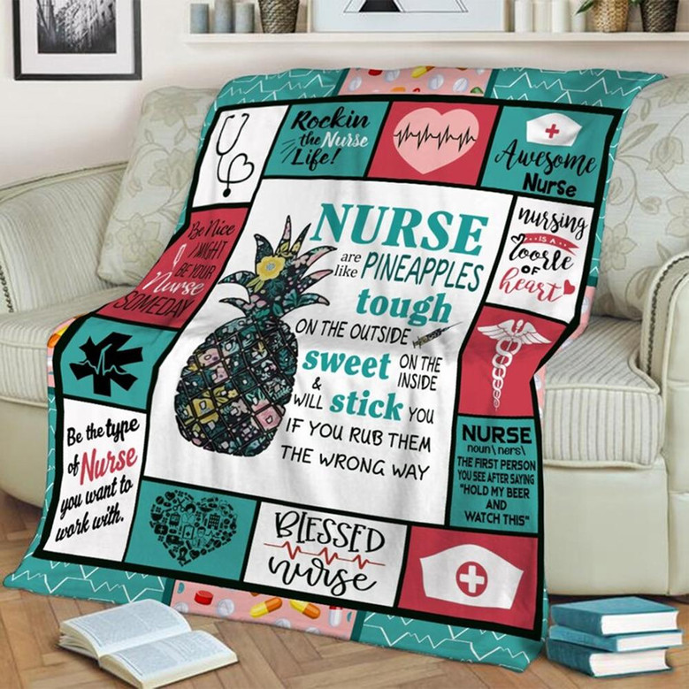 Rockin The Nurse Life Blanket , Women's Day Gifts, Christmas Gift For Mom Nurse , Anniversary Gift, Nurse Blanket