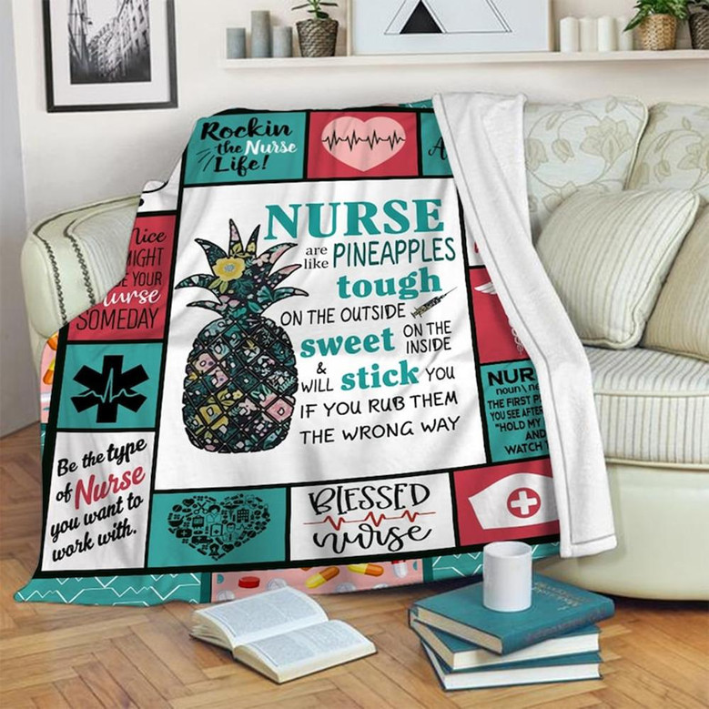 Rockin The Nurse Life Blanket , Women's Day Gifts, Christmas Gift For Mom Nurse , Anniversary Gift, Nurse Blanket