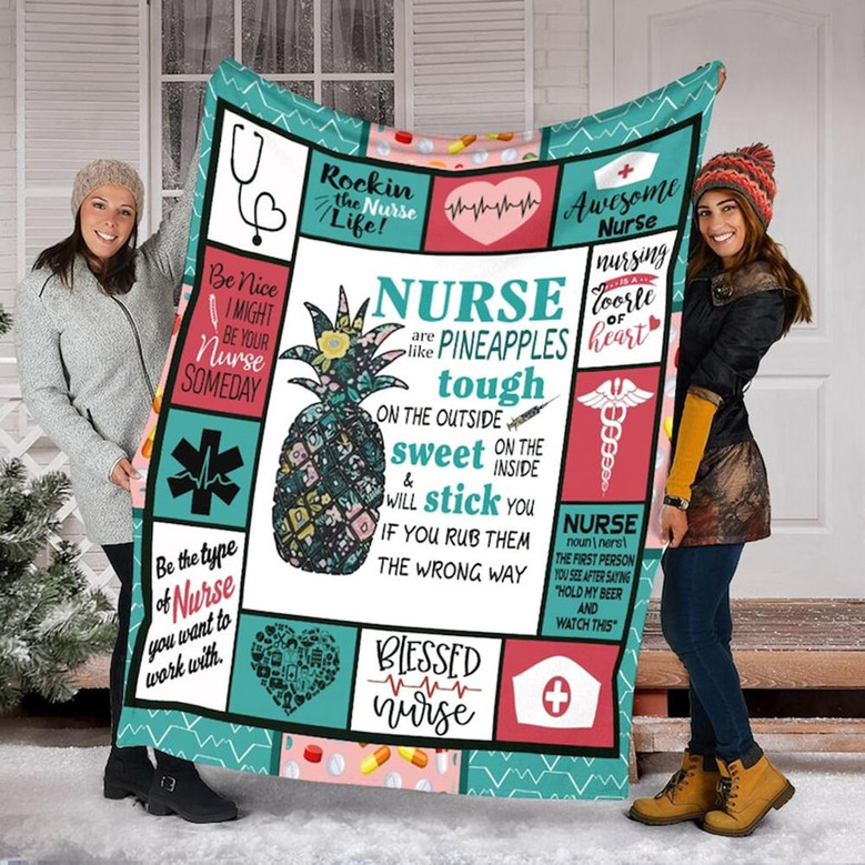 Rockin The Nurse Life Blanket , Women's Day Gifts, Christmas Gift For Mom Nurse , Anniversary Gift, Nurse Blanket