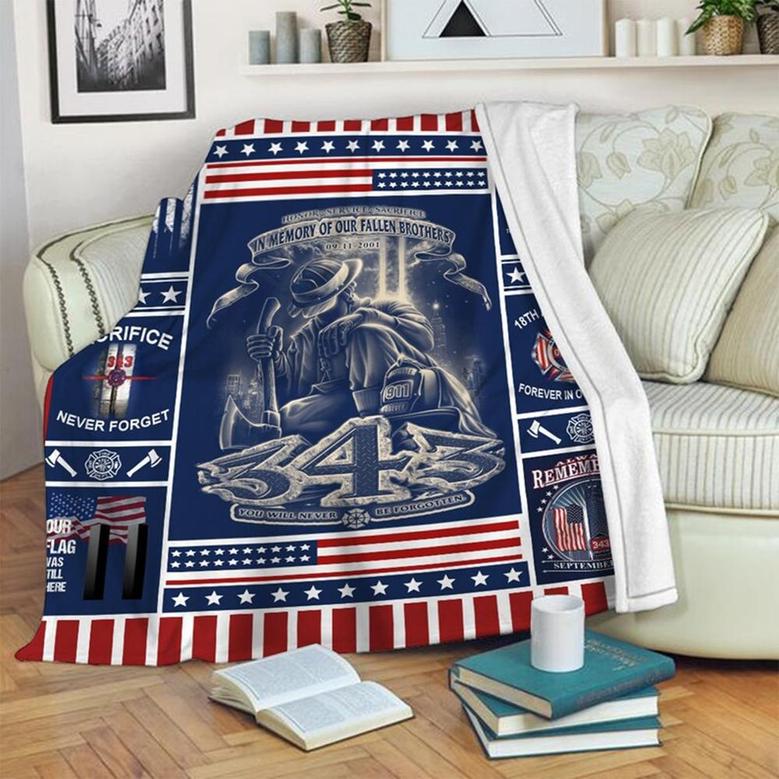 Sacrifice Never Forget Blanket, Fleece Sherpa Mink Blankets, Gift For Father, For Grandpa Anniversary Gift