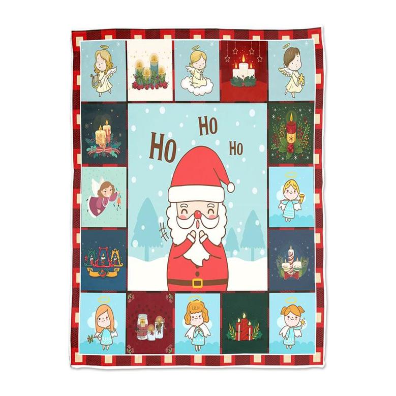 Santa Claus Ho Ho Ho Christmas Holiday Blanket