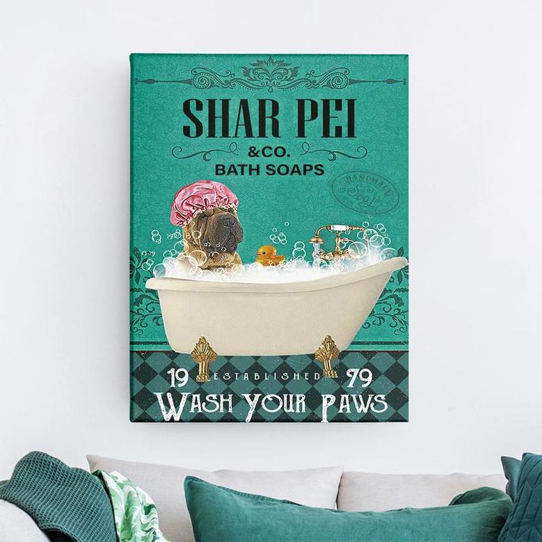 Shar Pei And Co Bath Soaps Wash Your Paws Canvas