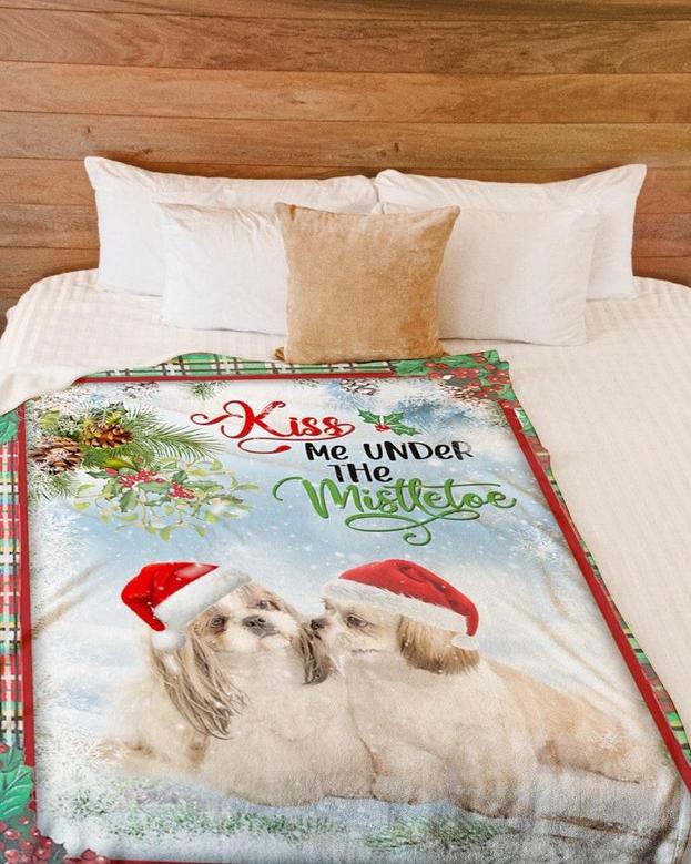 Shih tzu Christmas Blanket, Christmas gifts, Pet Mom blankets, Chihuahua Mom, Shih tzu Dad, blanket for daughter, blanket for son