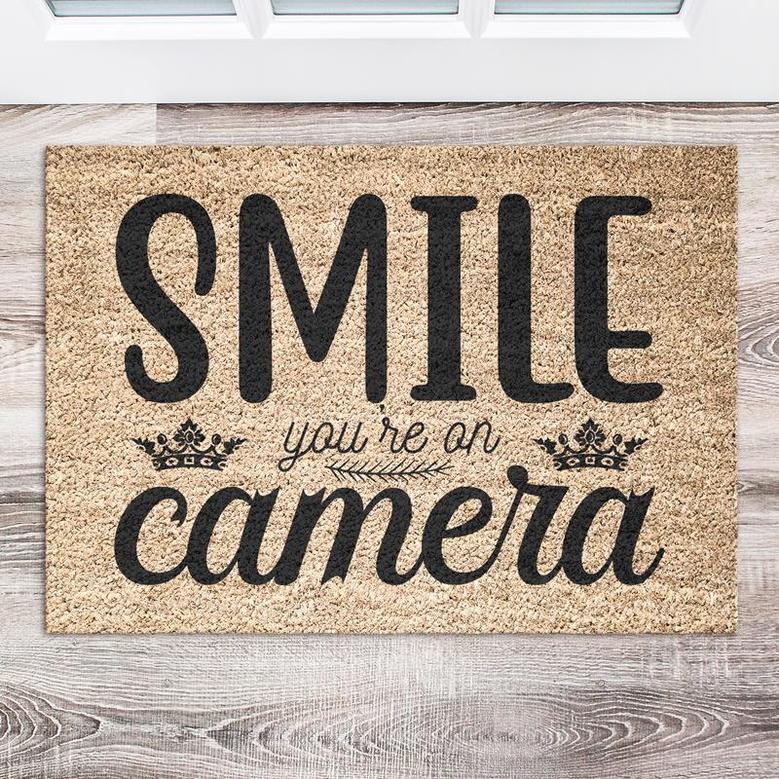 Smile You're on Camera Doormat | Creative Home Decor