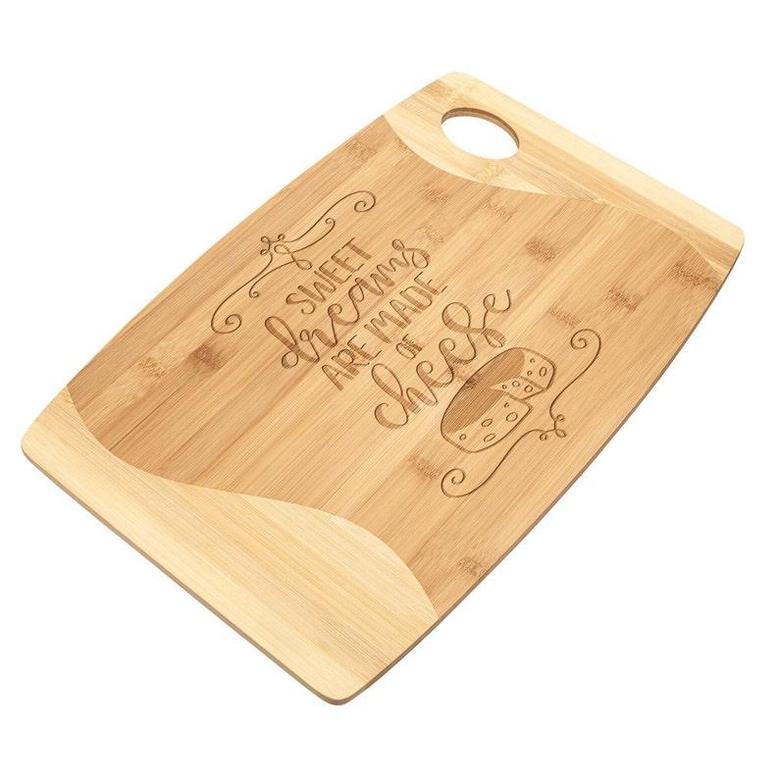 Sweet Dreams Are Made of Cheese Cutting Board Eco Friendly Organic Bamboo Wood Engraved Kitchen Decor Charcuterie Birthday Christmas Gift