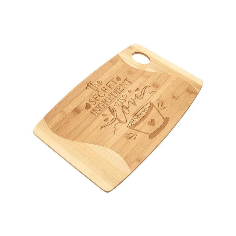 The Secret Ingredient Is Love Bamboo Cutting Board Cute Kitchen Cooking Gift for Women Mom Grandma Wife Daughter Girlfriend Chef Cook Baker