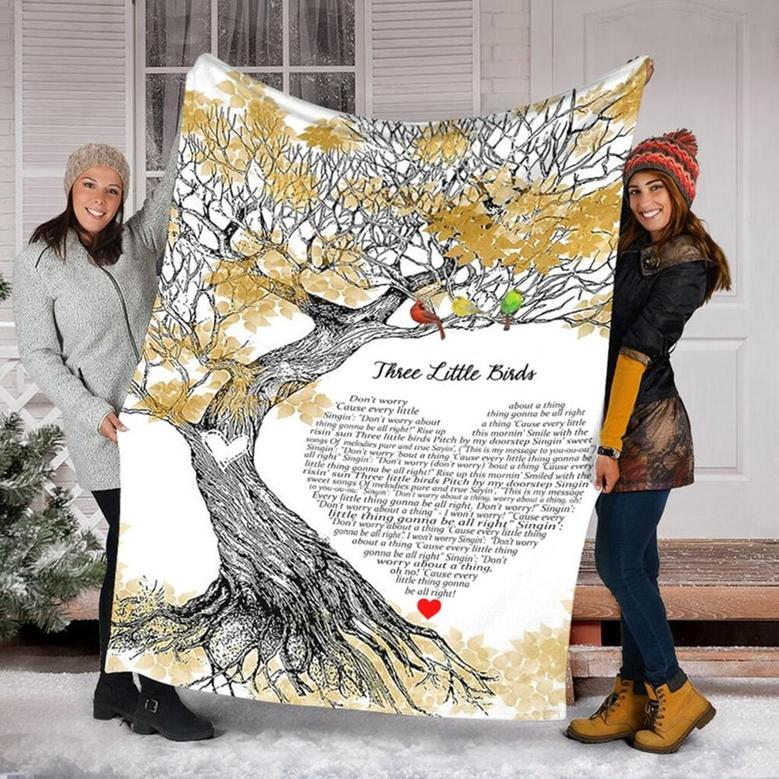 Three Little Bird Blanket, Bird Blanket, Family Throw Blanket, Christmas Blanket, Blanket For Gifts