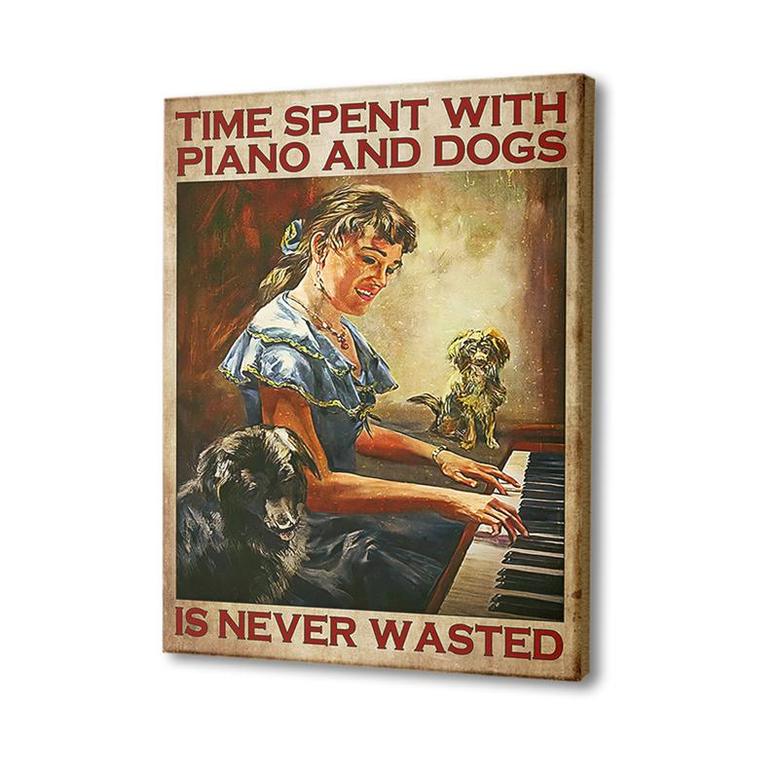 Time Spent With Piano And Dogs Canvas