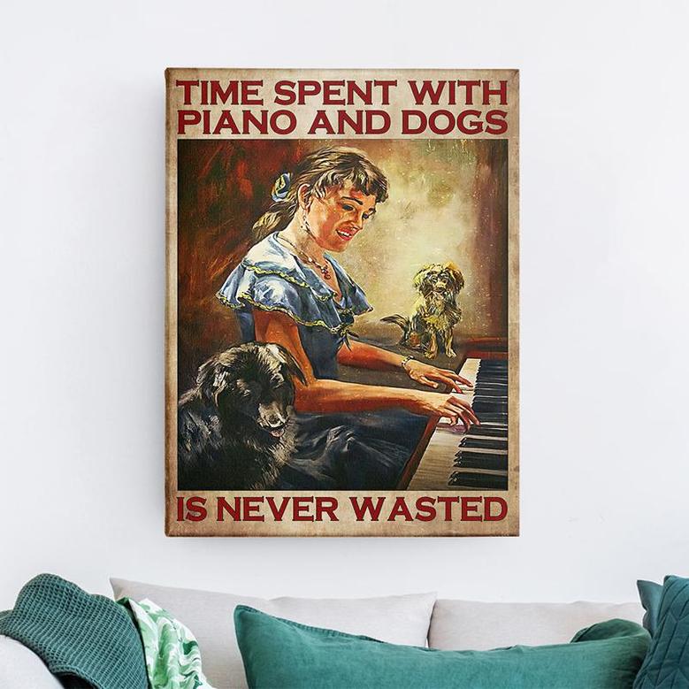 Time Spent With Piano And Dogs Canvas
