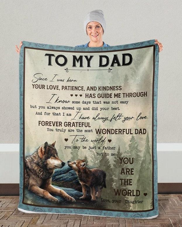 To my dad Blanket,Custom Fleece Sherpa Blankets,Christmas blanket Gifts,size 30"x40", 50"x60, 60"x80", father blanket gifts, daddy blanket