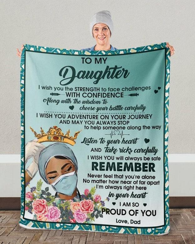 To my daughter blanket from Dad Mom, Custom Fleece Sherpa Blankets,Christmas blanket Gifts, birthday gifts for daughter