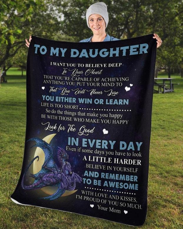 To my daughter blankets, blanket gifts from mom dad, Custom Fleece Sherpa Blankets,Christmas blanket Gifts, daughter Christmas gifts