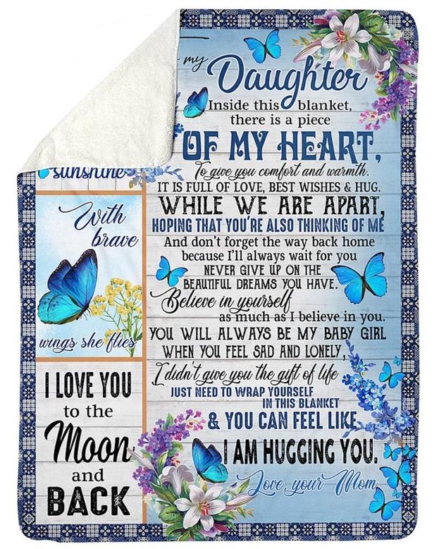 To my daughter blankets, you are my sunshine,mother and daughter blanket,Custom Fleece Sherpa Blankets,Christmas blanket Gifts,daughter gift