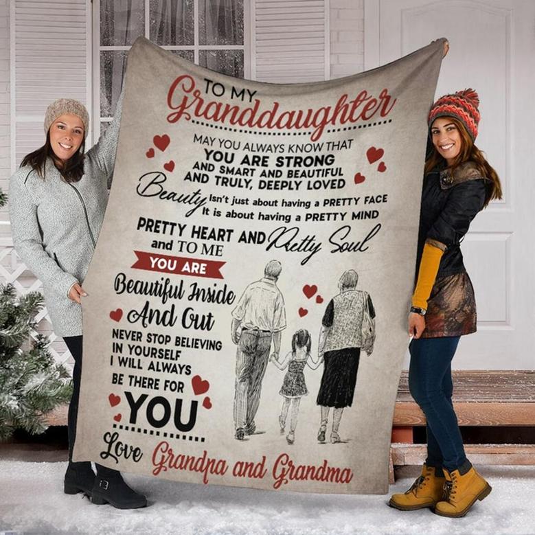 To My Granddaughter Blanket, Christmas Gift For Girl, Anniversary Gift, Daughter Blanket, Gift for Granddaughter