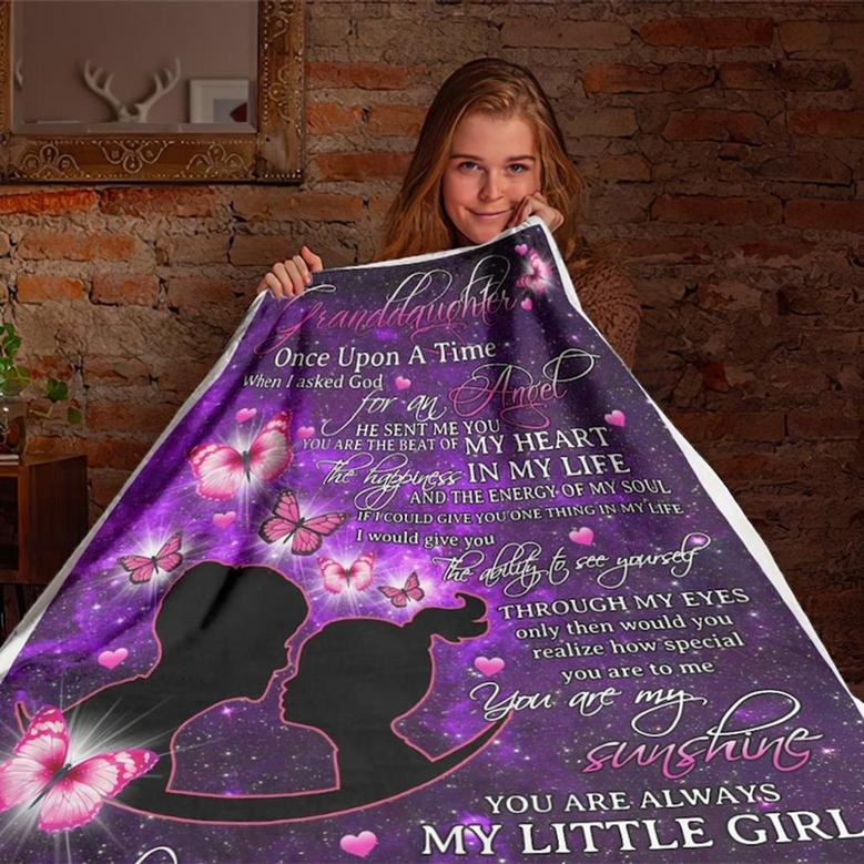 To My Granddaughter Blanket, Gift For Birthday Girl, Anniversary Gift, Daughter Blanket, Gift for Granddaughter