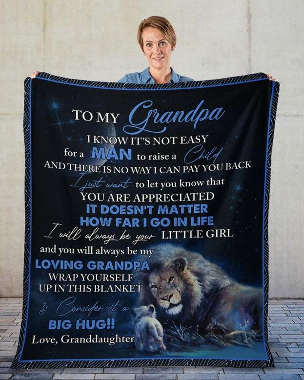 To my Grandpa blankets, Granddaughter blanket, Fleece sherpa blanket, grandma blanket, Custom blanket, family blanket, fleece sherpa blanket