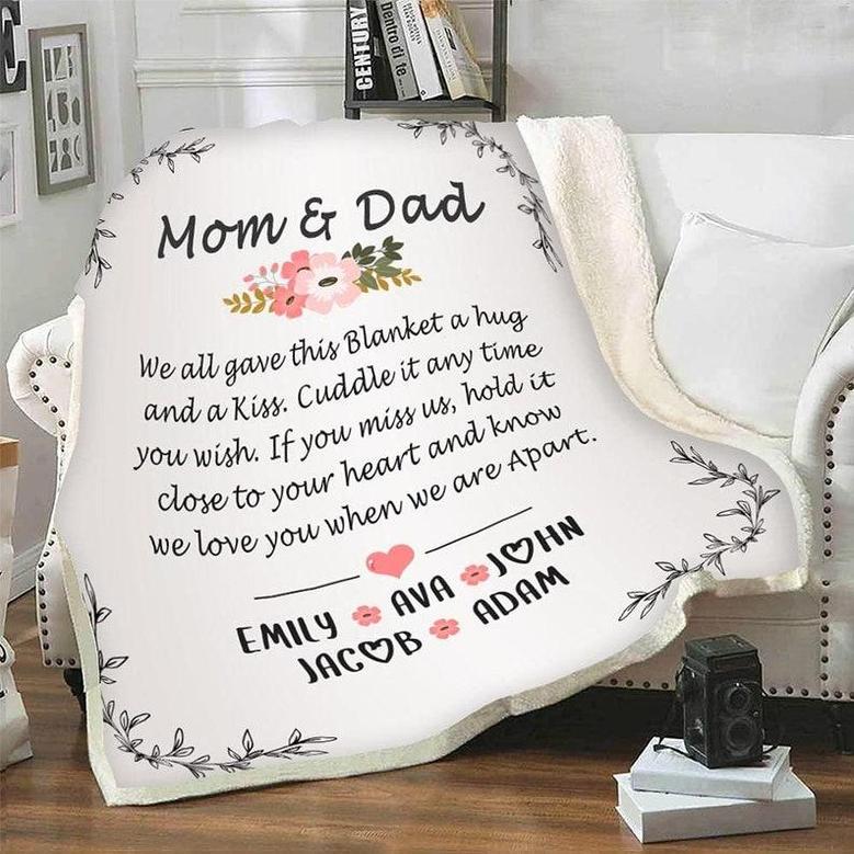 To My Mom And Dad Customized Blanket, Gift For Parents, Mama Blanket, Dad Blanket, Gift For Anniversary, Birthday, Christmas, Custom Gift