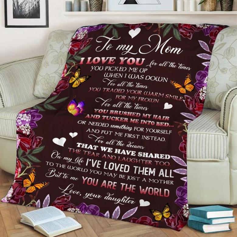 To My Mom Butterfly Blanket, Mother's Day Gifts, Christmas Gift For Mother, Anniversary Gift, Mom Blanket