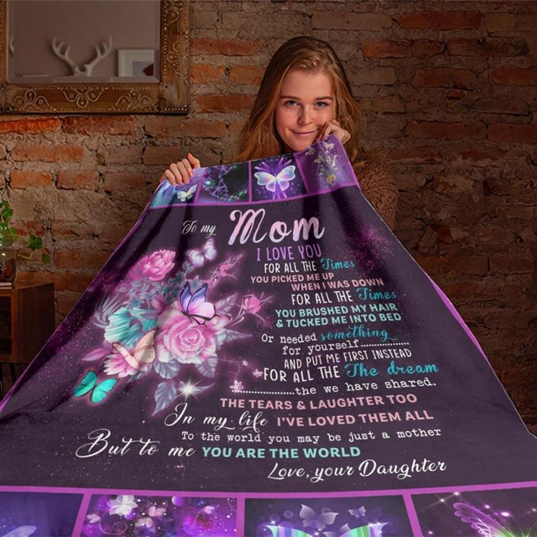 To my Mom You Are The World Blanket, Mother's Day Gifts, Christmas Gift For Mother, Anniversary Gift, Mom Blanket