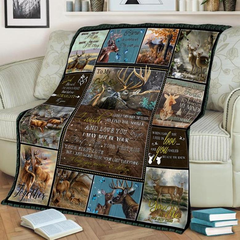 To My Only Love Deer Blanket, Deer Blanket, Bird Blanket, Family Blanket, Christmas Blanket, Blanket For Gifts, Gift For Her Him