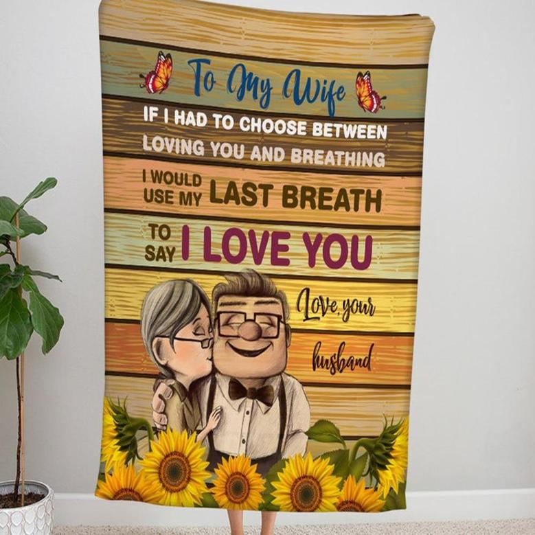 To My Wife Blanket From Husband, Gift To My Wife, I Love You Blanket, Sunflowers Blanket, Anniversary Gift for My Wife
