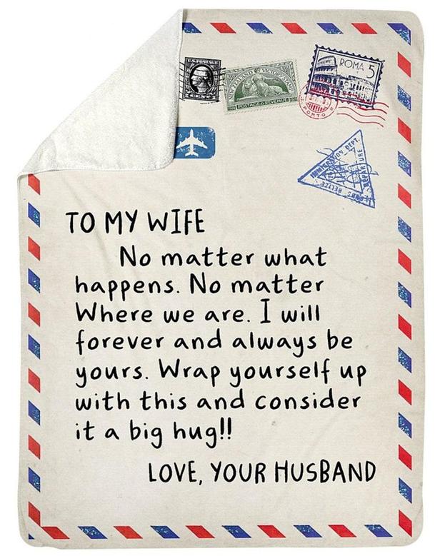 To my Wife Blankets, Fleece Sherpa Blankets, Christmas blanket Gifts, wife's birthday gifts, wife and husband, blanket for mom