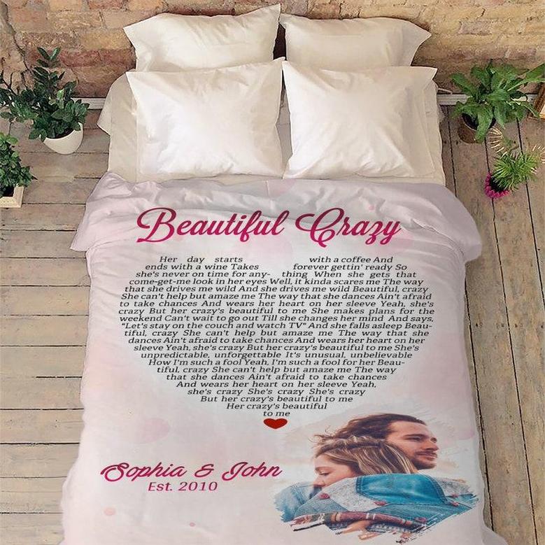 To My Wife Customized Blanket Personalized Blanket For Wife, Fleece Blanket Blanket For Wife, Gift For Anniversary Birthday, Valentine's Day