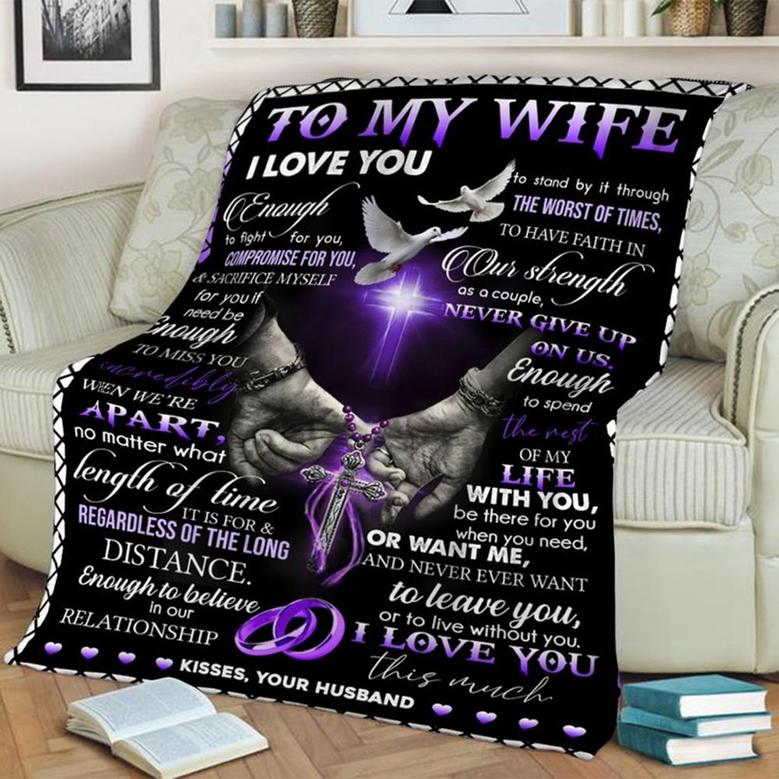To My Wife God's Union Blanket, Mother's Day Gifts, Christmas Gift For Wife, Anniversary Gift, Wife Blanket